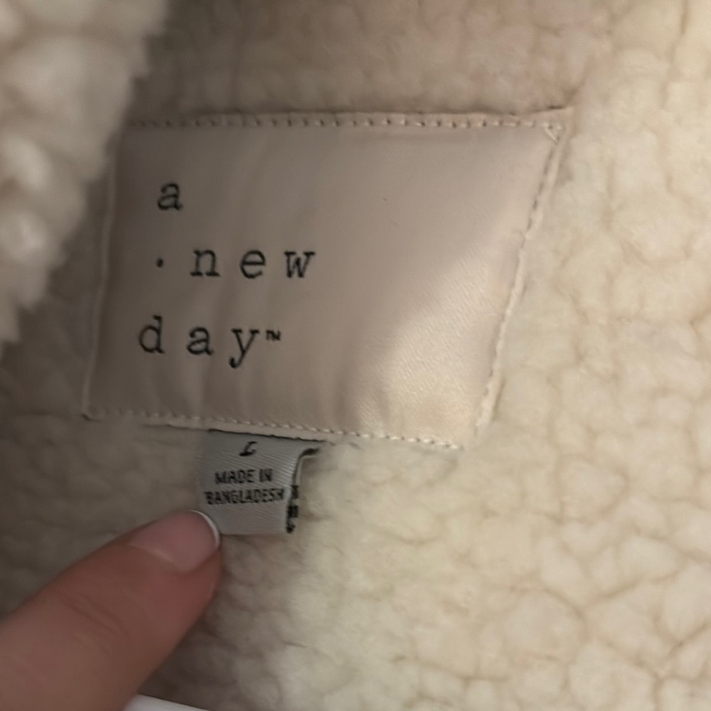 Silver Shearling Jacket - Picture 2 of 2